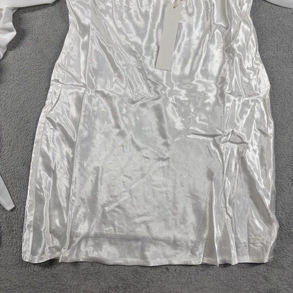 NWT For Love & Lemons Hazel White Satin Mini Dress With Gloves Size XS - Picture 6 of 12